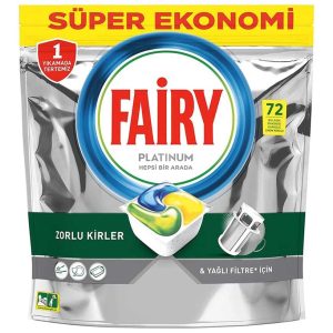 قرص ماشین ظرفشویی فیری مدل Platinum | بسته 72 عددی