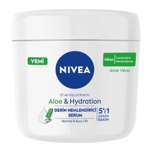کرم دست و بدن نیوآ مدل Aloe And Hydration حاوی عصاره آلوئه ورا | حجم 400 میل