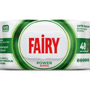 دستمال مرطوب چند منظوره سطوح فیری Fairy مدل Power Wipes | بسته 100 عددی