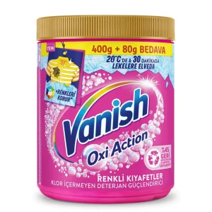 پودر لکه بر لباس رنگی ونیش Vanish مدل Oxi Action | وزن 480 گرم