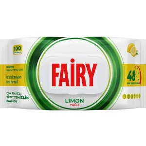 دستمال مرطوب سطوح چند منظوره فیری Fairy با رایحه لیمو | بسته 100 عددی