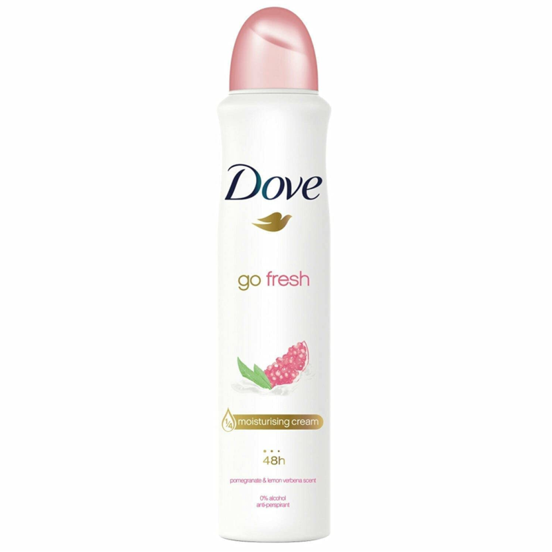 اسپری دئودورانت زنانه داو Dove مدل Go Fresh رایحه انار و گل شاه‌پسند
