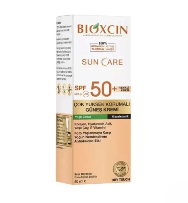 کرم ضد آفتاب رنگی بیوکسین Bioxcin با +SPF50 مناسب پوست چرب
