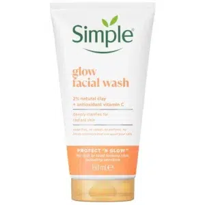 ژل شستشوی روشن کننده صورت سیمپل مدل Glow – حاوی 2% خاک رس طبیعی و ویتامین C | حجم 150 میلی‌لیتر