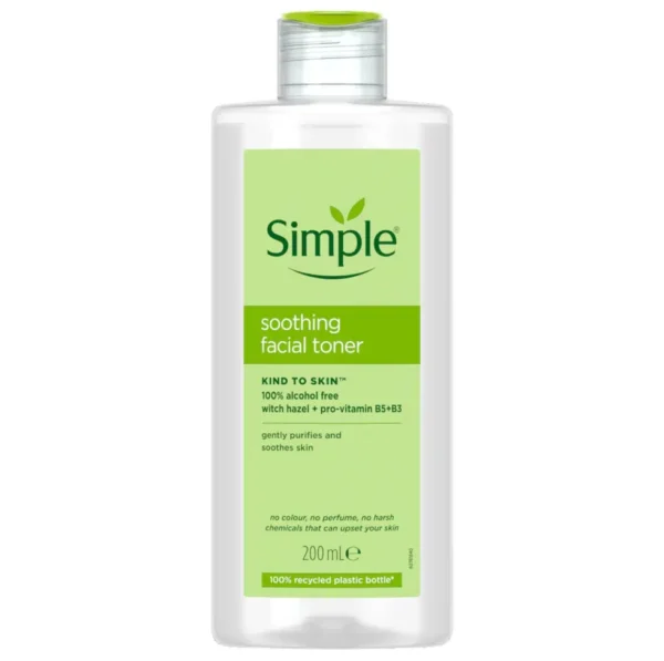 تونر تسکین دهنده و آبرسان سیمپل Simple مدل Soothing Facial Toner