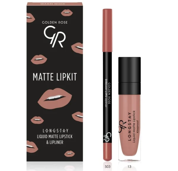 کیت لب مات گلدن رز Golden Rose مدل Warm Nude