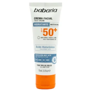 کرم ضد آفتاب باباریا مدل Hidratante – حاوی هیالورونیک اسید با +SPF 50 | حجم  75 میلی‌لیتر