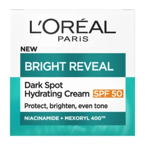 کرم مرطوب کننده و ضد لک لورآل L’Oréal مدل Bright Reveal – حاوی نیاسنامید و با SPF 50 | حجم 50 میلی‌لیتر