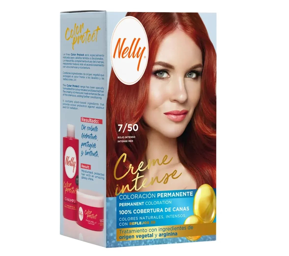 رنگ مو قرمز پررنگ نلی Nelly مدل Creme Intense شماره 7/50