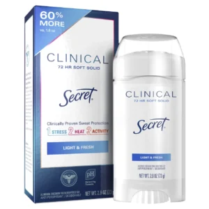 استیک ضد تعریق کلینیکال سکرت Secret مدل Light & Fresh – محافظت 72 ساعته | وزن 45 گرم