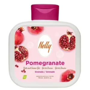شامپو ژل حمام انار نلی Nelly مدل Pomegranate – با فرمولاسیون گیاهی و مناسب انواع پوست | حجم 750 میلی‌لیتر