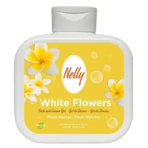 شامپو ژل حمام گل سفید نلی Nelly مدل White Flowers – با فرمولاسیون گیاهی | حجم 750 میلی‌لیتر