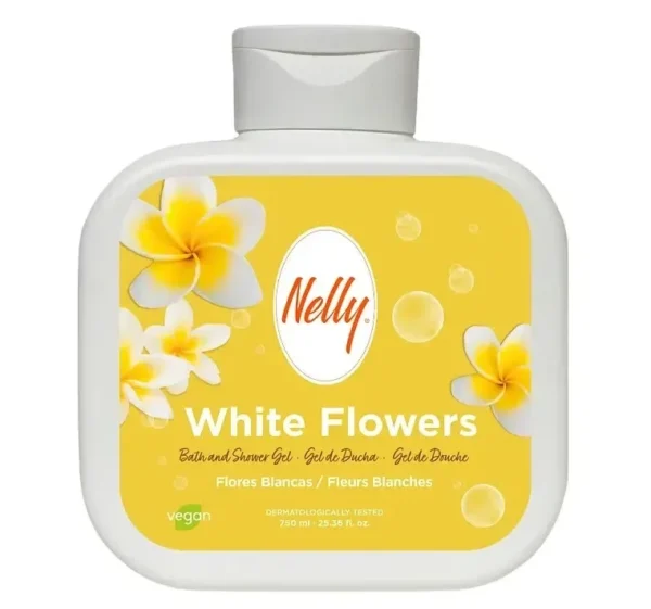 شامپو ژل حمام گل سفید نلی Nelly مدل White Flowers