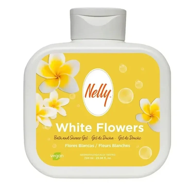 شامپو ژل حمام گل سفید نلی Nelly مدل White Flowers