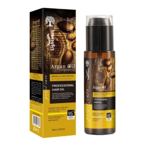 روغن آرگان مراکشی لایتنس Lightness مدل Argan Oil – حاوی روغن آرگان خالص و پروتئین هیدرولیز شده | حجم 100 میلی‌لیتر