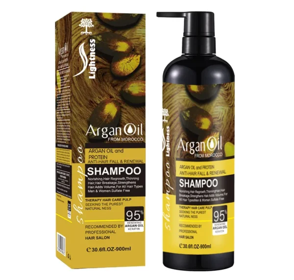 شامپو ضد ریزش و بازسازی کننده مو لایتنس Lightness مدل Argan Oil