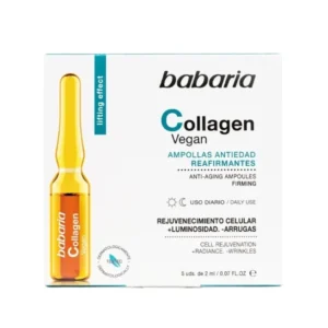 آمپول‌های کلاژن گیاهی باباریا Babaria مدل Collagen Vegan – ضدپیری و کاهش چین و چروک پوست | 5 ویال 2 میلی‌لیتری