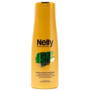 نرم کننده کراتین مو نلی پروفشنال Nelly Professional مدل Gold 24K Keratin – تغذیه و ترمیم عمیق مو | حجم 400 میلی‌لیتر