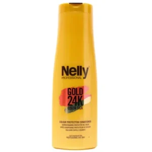نرم کننده محافظ رنگ مو نلی پروفشنال Nelly Professional مدل Gold 24K Color Slik – مراقبت از موهای رنگ‌شده | حجم 400 میلی‌لیتر