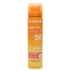 اسپری صورت ضد آفتاب باباریا Babaria مدل Facial Sun Mist با SPF 50 – محافظت قوی با فرمول سبک و خنک | حجم 75 میلی‌لیتر