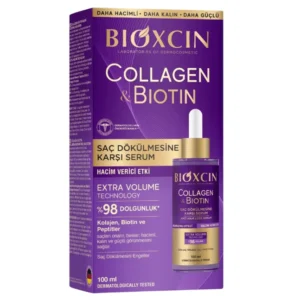 سرم ضد ریزش و حجم دهنده مو بیوکسین Bioxcin مدل Collagen & Biotin – حاوی کلاژن و بیوتین | حجم 100 میلی‌لیتر