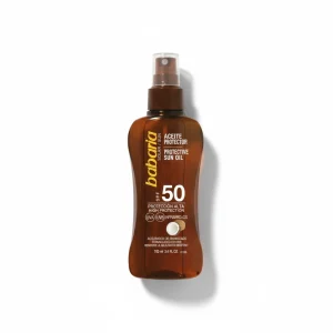 روغن برنزه کننده و محافظ آفتاب باباریا با SPF 50 – حاوی روغن نارگیل | حجم 100 میل
