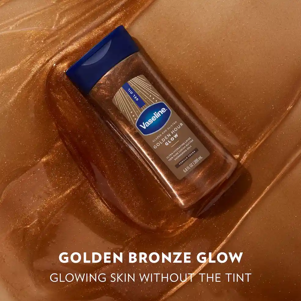 تصاویر محصول روغن بدن شاین دار وازلین مدل Golden Hour Glow
